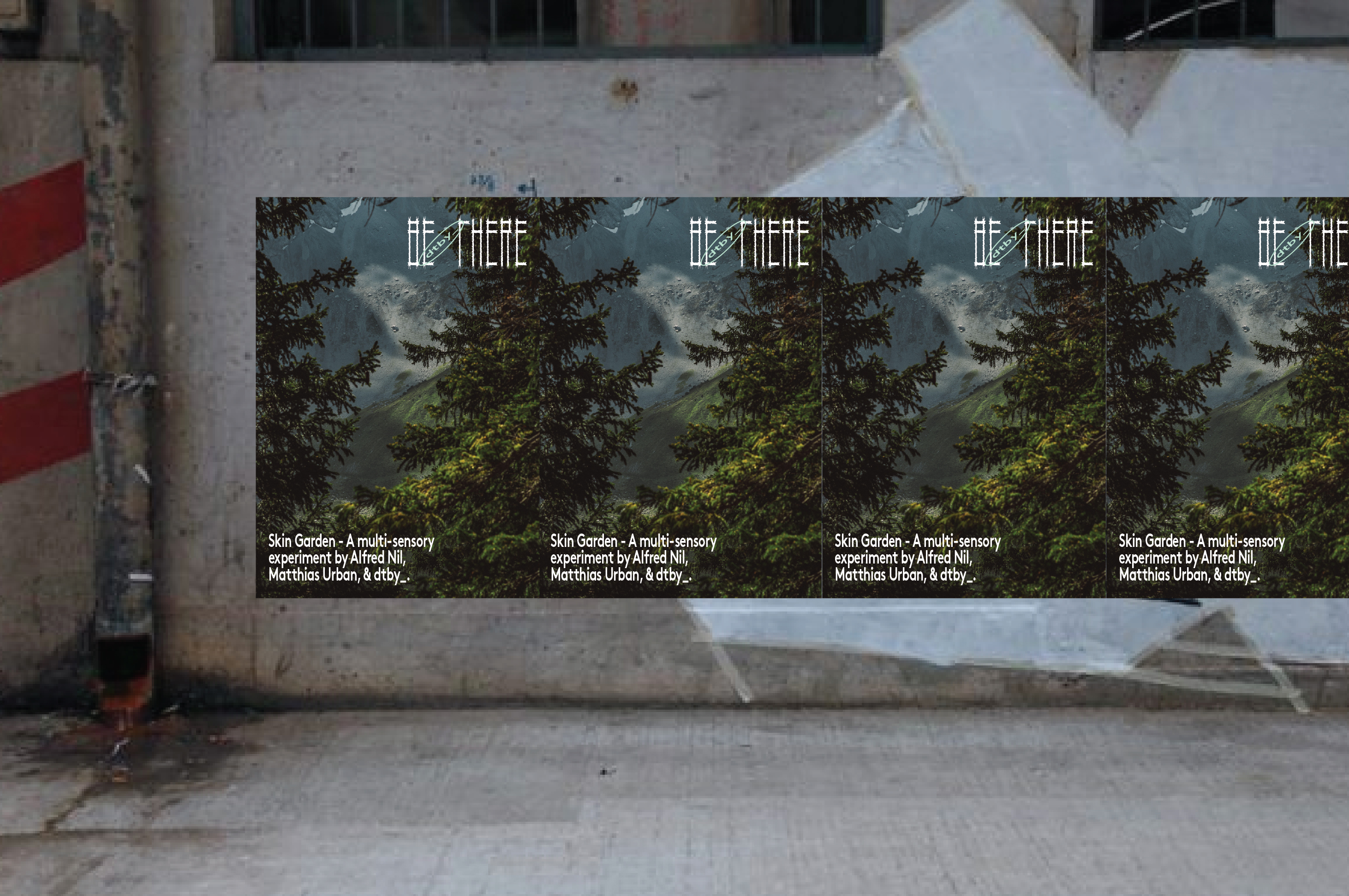 Bill poster for BE THERE - Design Festival in Sham Shui Po by dtby_, Ron Wan, and Mildred Cheng.