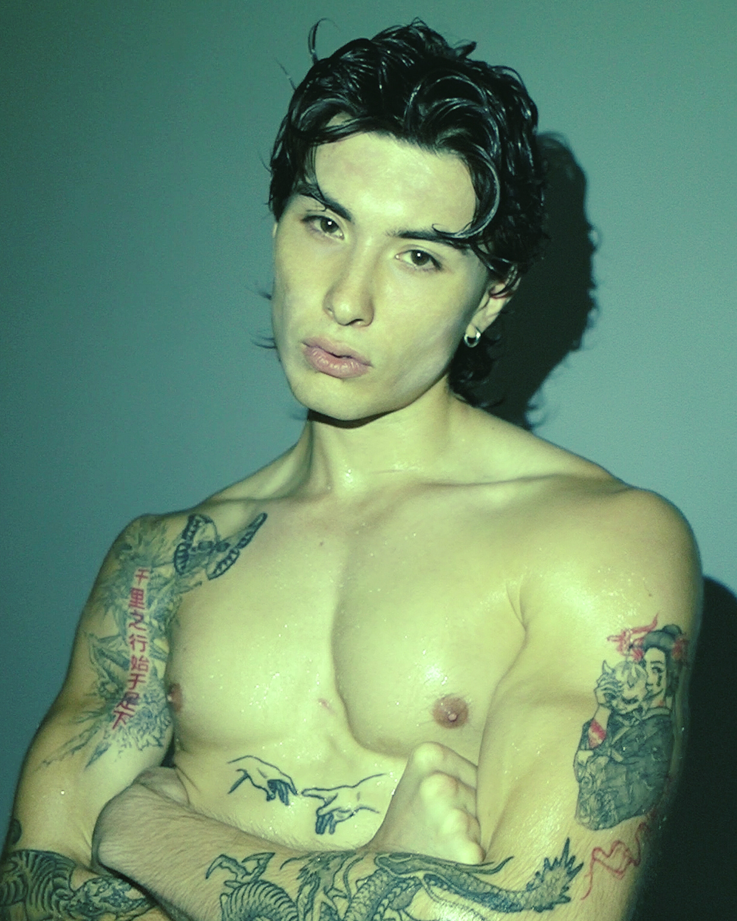 Ron Wan with Jai Madox with Quest Artist Models and Finesse Models Australia. Photographed in Hong Kong wearing Karmuel Young.