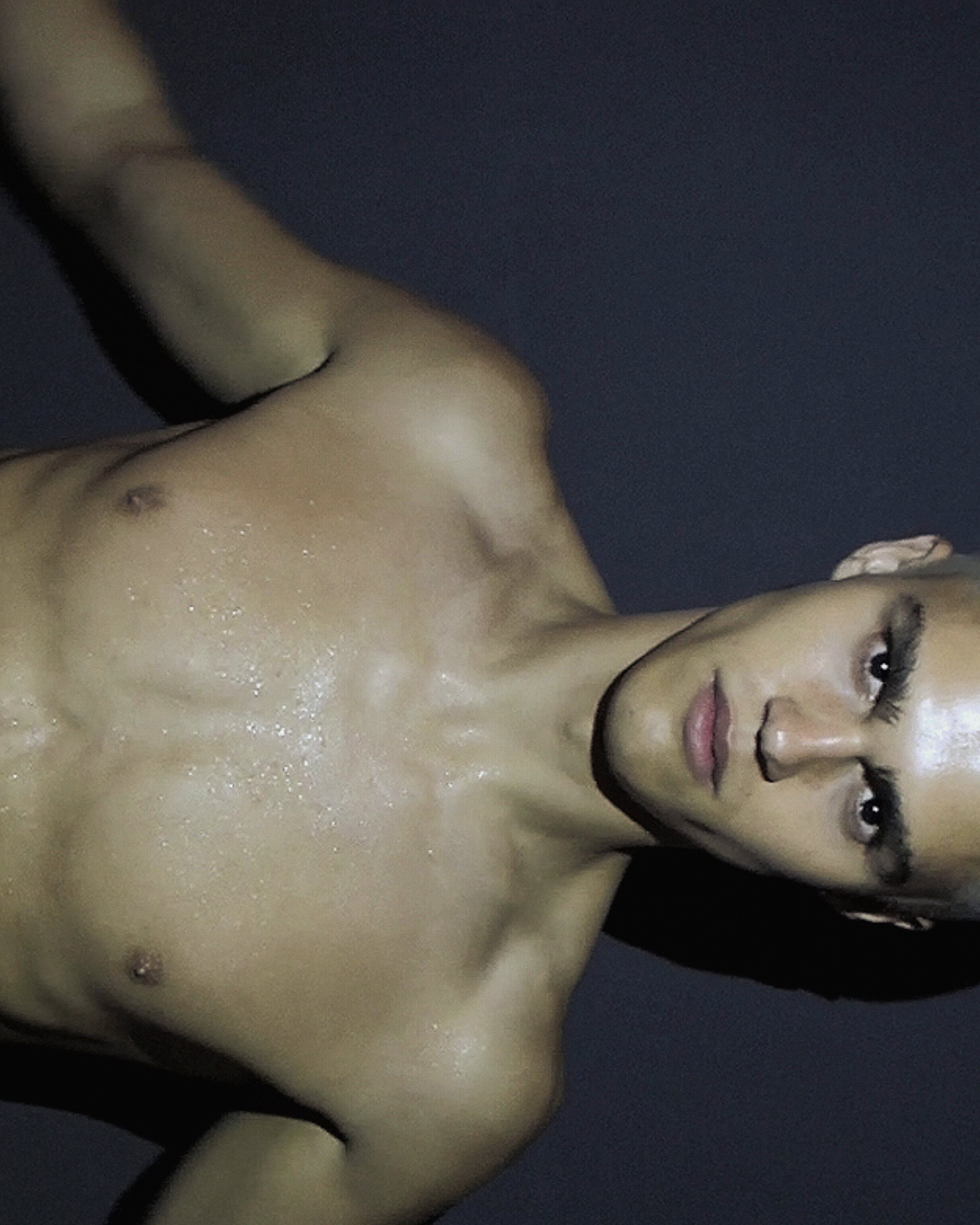Ron Wan with Roma Birsan with Hunters Agency, Modelwerk, and Tank. Photographed in Hong Kong.