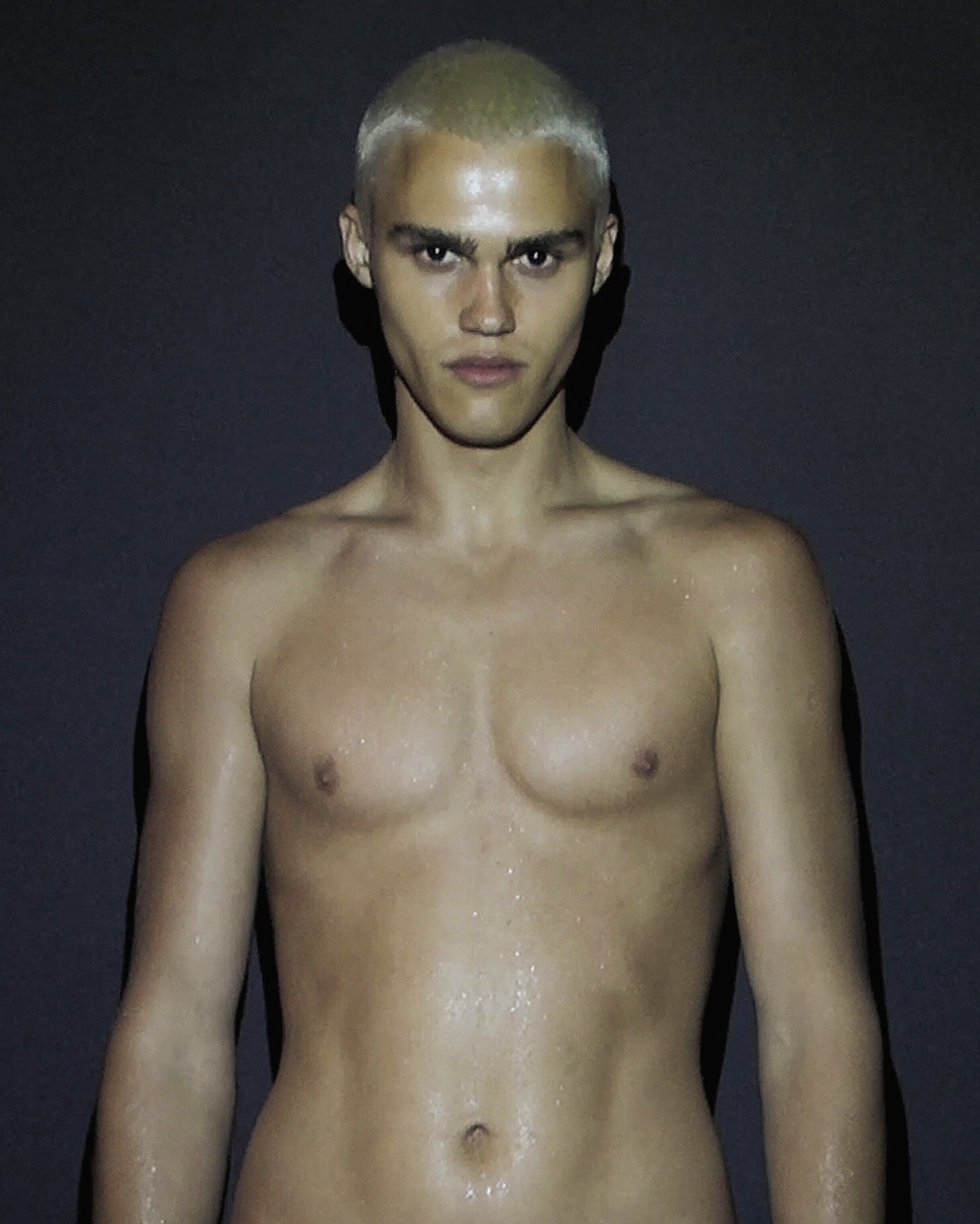Ron Wan with Roma Birsan with Hunters Agency, Modelwerk, and Tank. Photographed in Hong Kong.