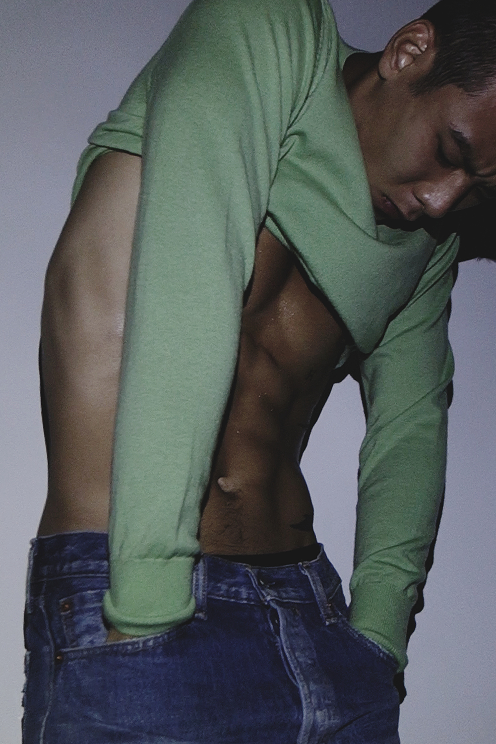 Ron Wan with model Jonathon Wong in Karmuel Young
