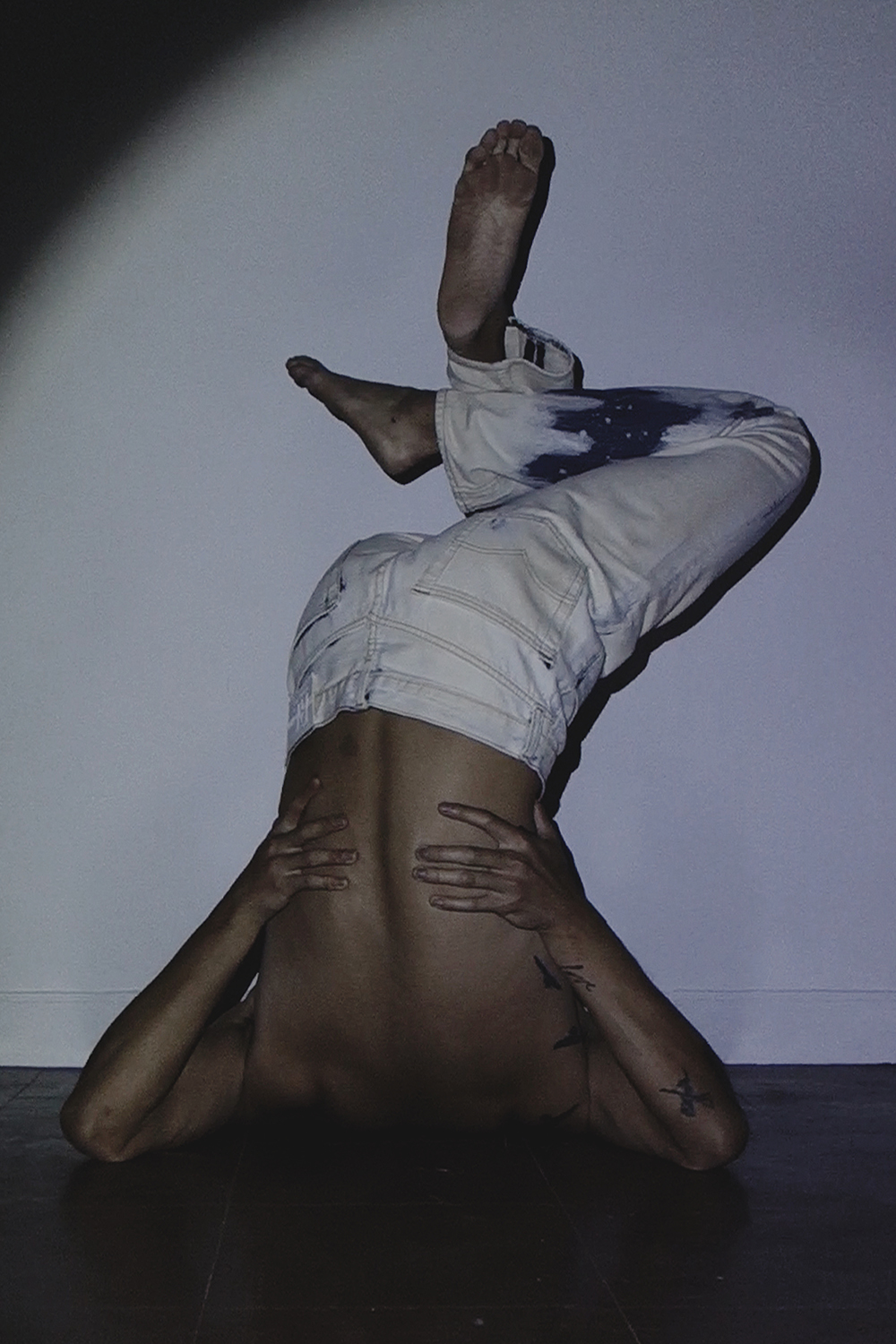 Ron Wan with model Jonathon Wong in Karmuel Young
