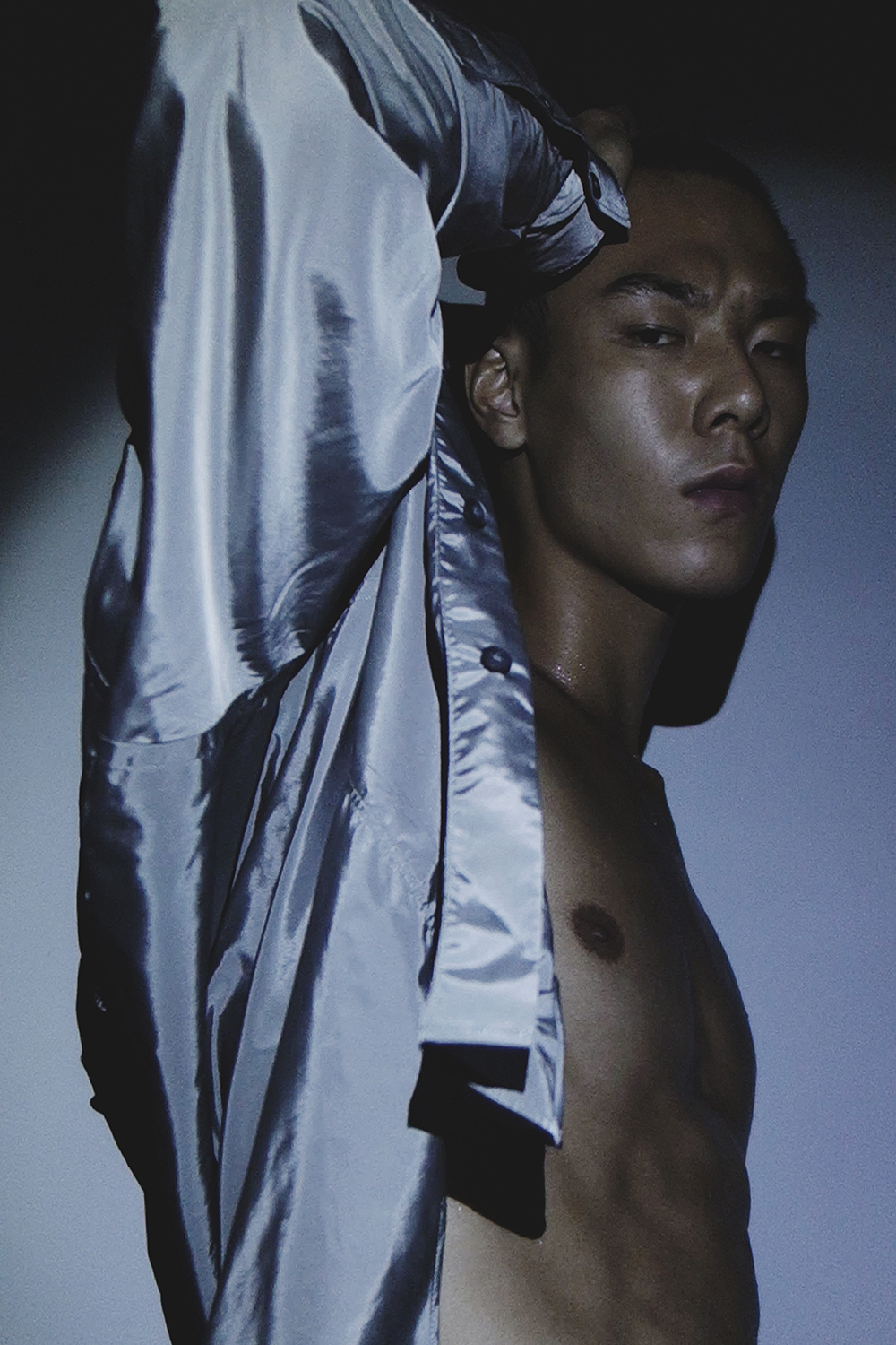 Ron Wan with model Jonathon Wong in Karmuel Young