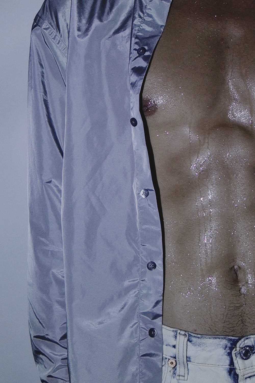 Ron Wan with model Jonathon Wong in Karmuel Young