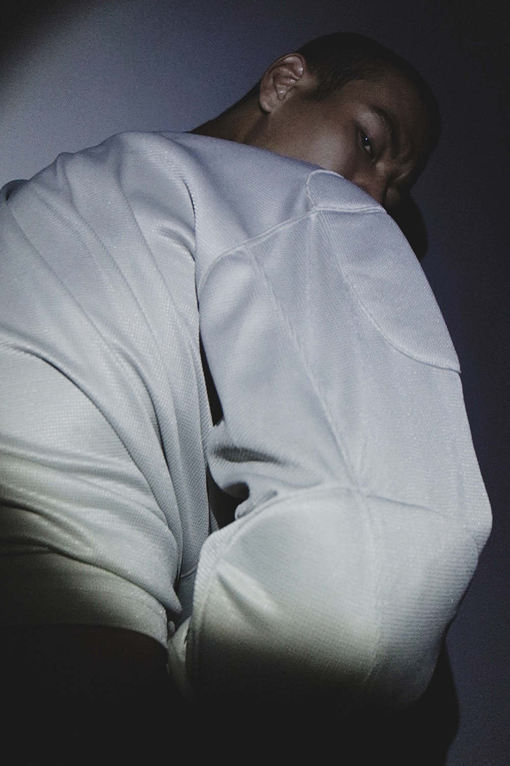 Ron Wan with model Jonathon Wong in Karmuel Young