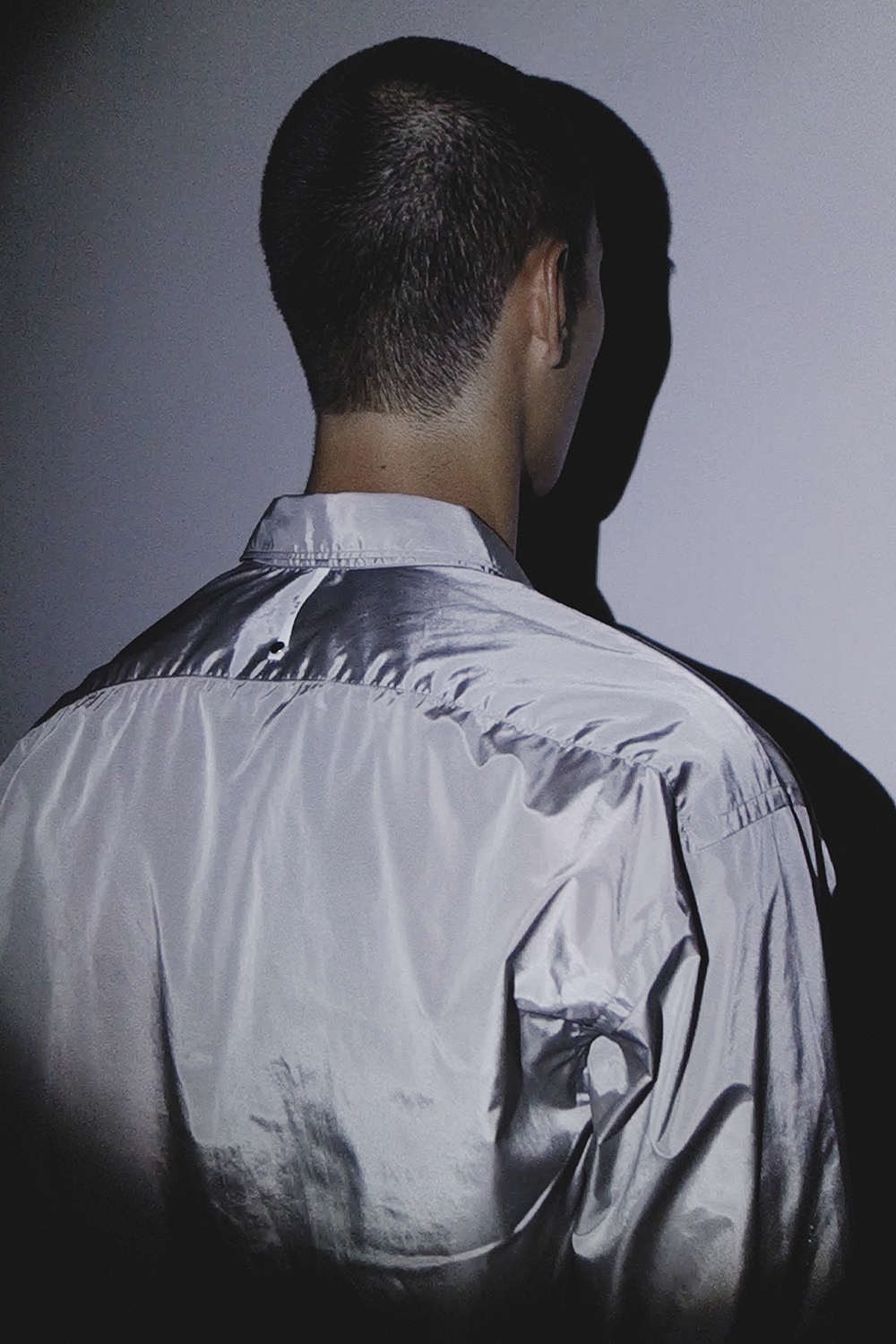 Ron Wan with model Jonathon Wong in Karmuel Young
