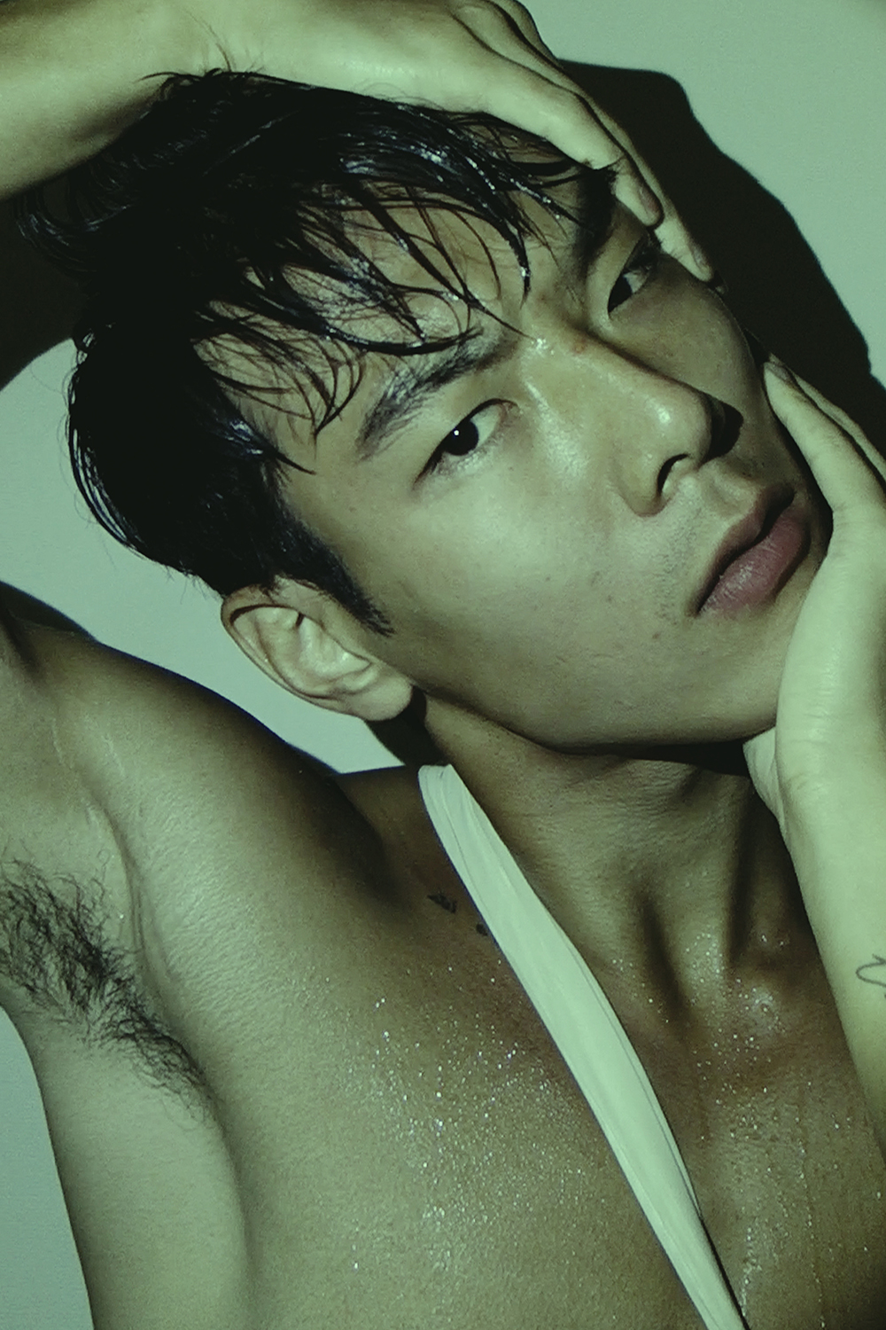 Ron Wan with model Jonathon Wong in PONDER.ER