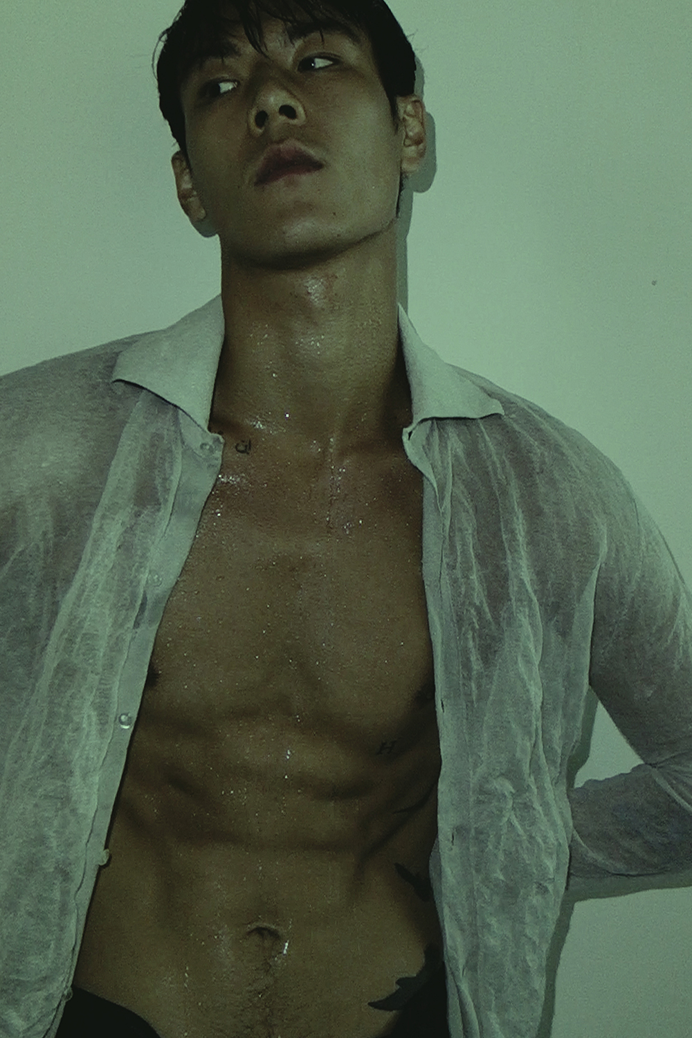 Ron Wan with model Jonathon Wong in PONDER.ER