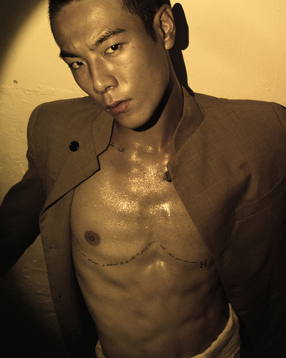 Ron Wan with model Jonathon Wong in Yat Pit