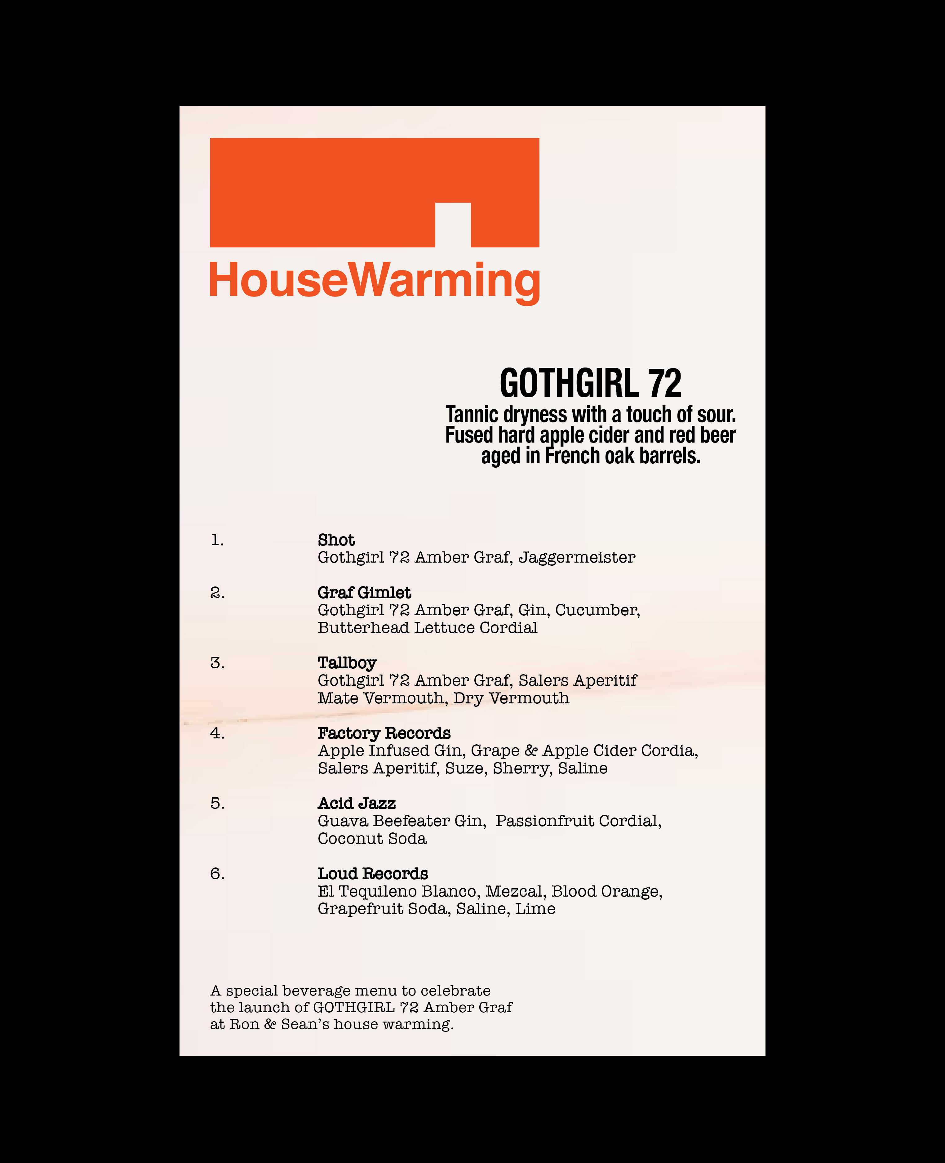 Design and Production of HouseWarming at AER Aesthetic Radio in Central, Hong Kong. Hosted by Ron Wan and Sean O'Connor with cocktails by Nikita Matveev featuring Gothgirl 72 by Ron Wan, Neon Cider, and Heroes Beer Company.